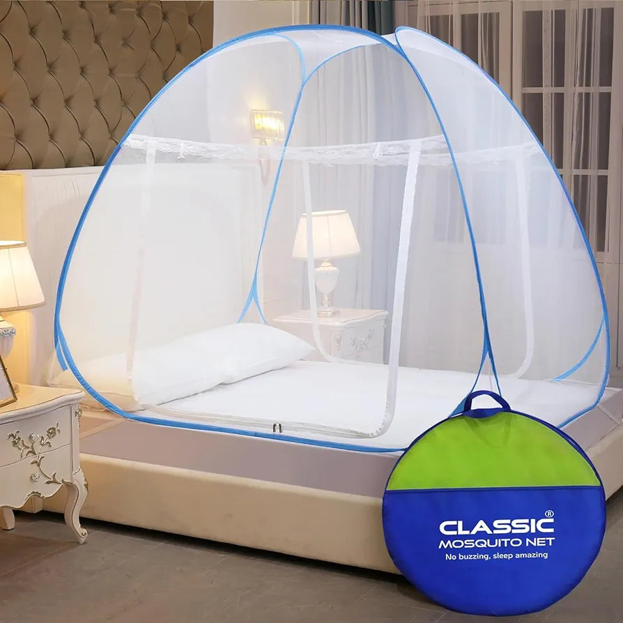 Premium Foldable Mosquito Net for Bed – Instant Pop-Up Protection (Queen Size)