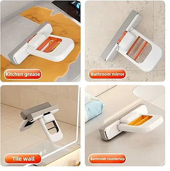 Mini Foldable Sponge Cleaner with Self-Wringing Handle | Compact Wet & Dry Cleaning Tool for Home, Kitchen, Bathroom, Car & Office | Portable Space-Saving Cleaner