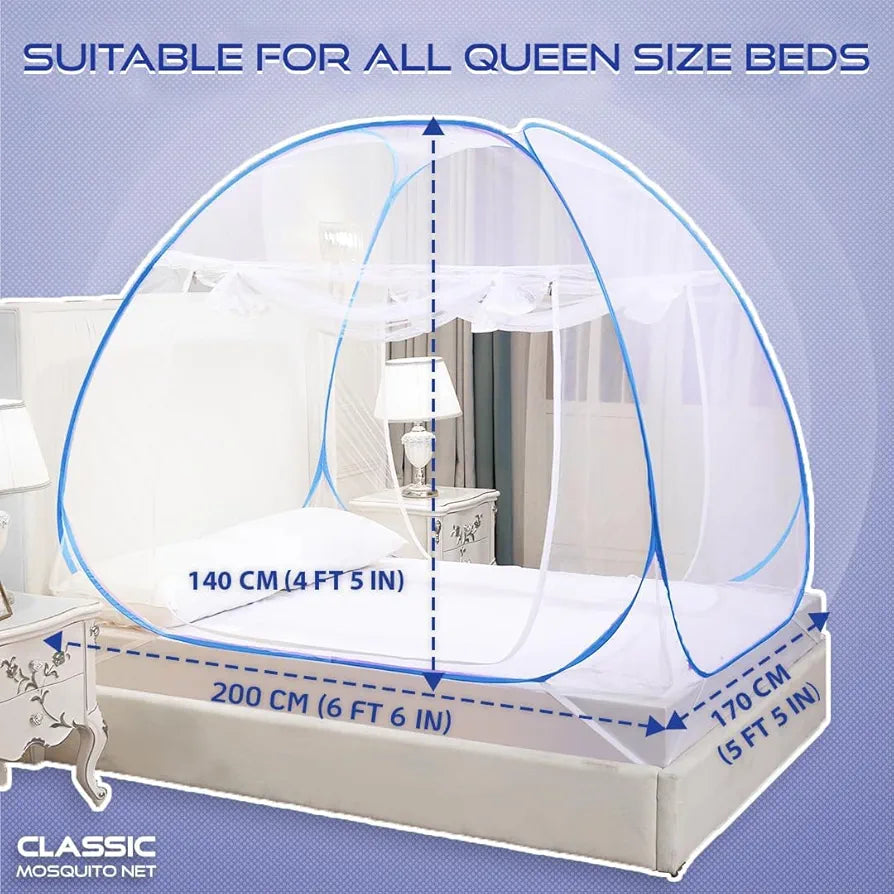 Premium Foldable Mosquito Net for Bed – Instant Pop-Up Protection (Queen Size)